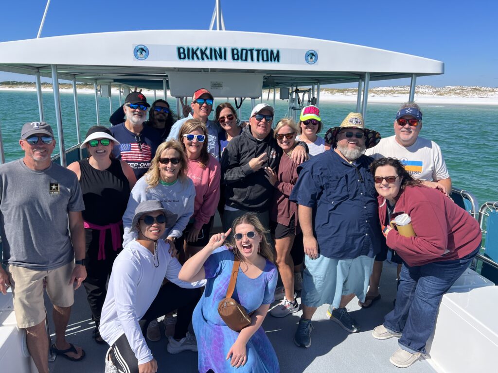group crab island charter tour bikkini bottom boat destin florida